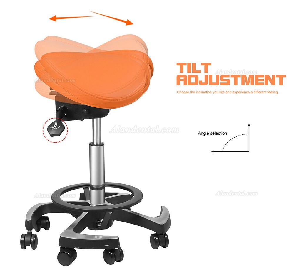 TYTC 096-2 Dental Hygiene Saddle Stool Ergonomic Double Flap Saddle Chair with Foot Control (9 Colors)